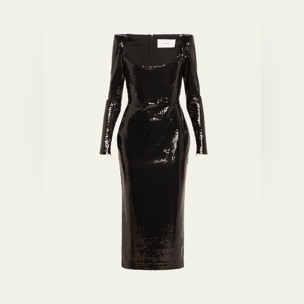 Alex perry sequined curved portrait dress